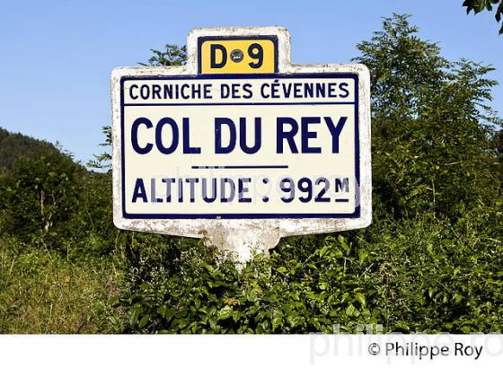 ANCIEN PANNEAU ROUTIER, COL DU REY,  CORNICHE DES CEVENNES ,  LOZERE. (48F00317.jpg)