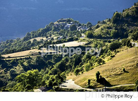 LE VILLAGE  DE SAINT LAURENT DE TREVES, ET  VALLEE DU TARNON DEPUIS LE   COL DU REY,  CORNICHE DES CEVENNES ,  LOZERE. (48F00407.jpg)