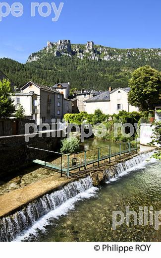 CHUTE D' EAU DU VIBRON , VILLE MEDIEVALE DE FLORAC,  CORNICHE DES CEVENNES ,  CONFLUENCE DES VALLEES  DU TARN  ET TARNON  LOZERE. (48F00440.jpg)
