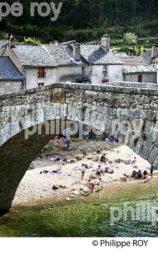 LE TARN  ET VILLAGE DE  PONT DE MONTVERT, VALLEE DU TARN, MONT LOZERE, CEVENNES, LOZERE. (48F02328.jpg)