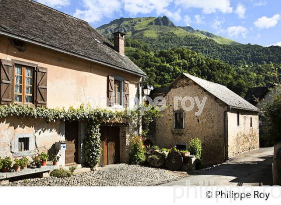 MAISON TRADITIONNELLE , HAMEAU  D' OCRUN, VILLAGE JACQUAIRE DE  BEDOUS, VALLEE D' ASPE, BEARN, PYRENEES ATLANTIQUES. (64F04412.jpg)