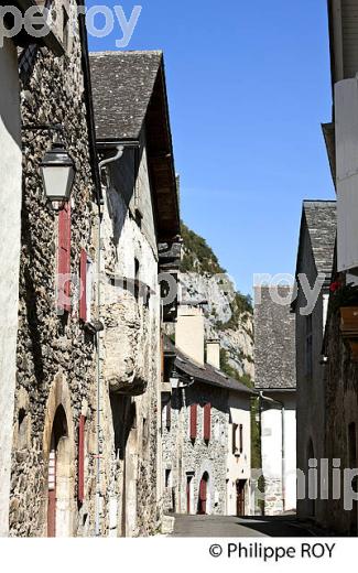 LE VILLAGE JACQUAIRE DE  BORCE,  VALLEE D' ASPE, BEARN, PYRENEES ATLANTIQUES. (64F04506.jpg)