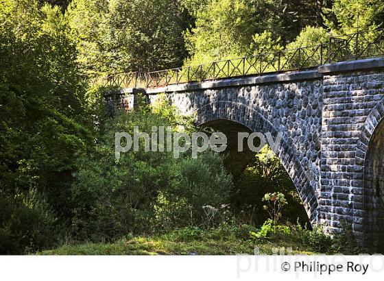 LIGNE CHEMIN DE FER DESAFECTEE , PAU  CANFRANC, COMMUNE DE BORCE VALLEE D' ASPE, BEARN, PYRENEES ATLANTIQUES. (64F04801.jpg)