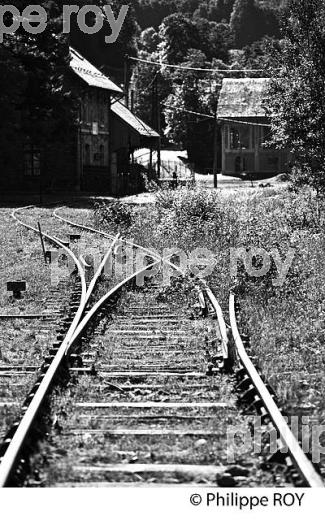 LIGNE CHEMIN DE FER DESAFECTEE , PAU  CANFRANC, COMMUNE DE URDOS, VALLEE D' ASPE, BEARN, PYRENEES ATLANTIQUES. (64F04812.jpg)