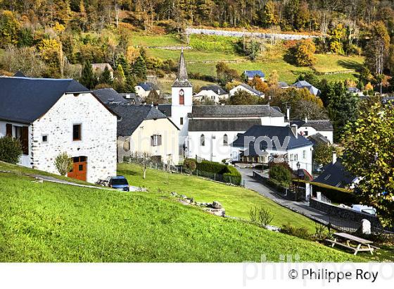 LE VILLAGE DE BILHERES EN OSSAU, VALLEE D' OSSAU, BEARN, PYRENEES ATLANTIQUES. (64F05426.jpg)