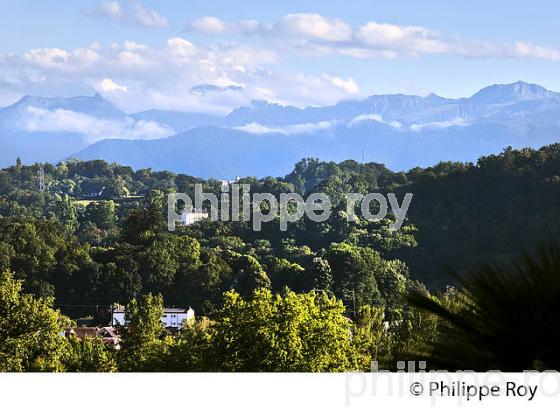 LES PYRENEES VUES DEPUIS LE BOULEVARD DES PYRENEES,  PAU, BEARN. (64F05838.jpg)