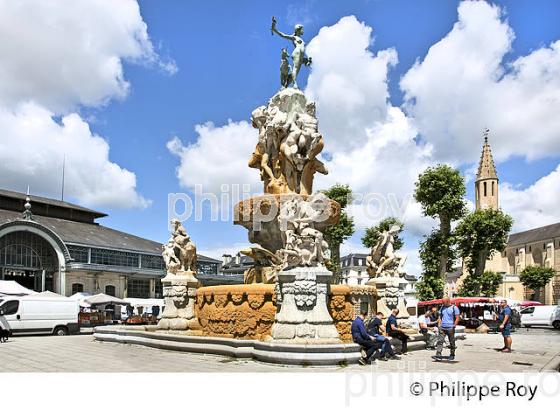 FONTAINE  DES QUATRE VALLEES, PLACE DU  MERCADIEU , TARBES, BIGORRE, HAUTES-PYRENEES. (65F03835.jpg)