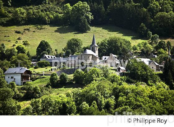 LE VILLAGE PERCHE D' ESTENSAN,  EN ETE,  VALLEE D' AURE, HAUTES-PYRENEES (65F06820.jpg)