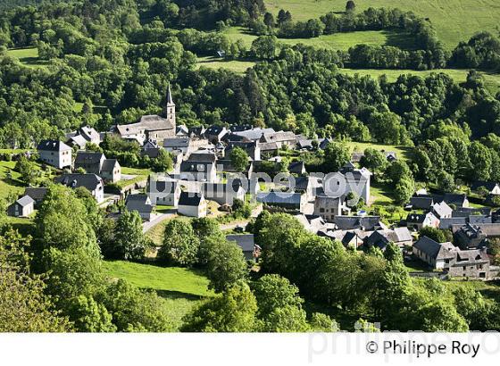 LE VILLAGE PERCHE D' AZET,  EN ETE,  VALLEE D' AURE, HAUTES-PYRENEES. (65F06936.jpg)