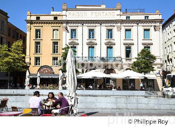 PLACE DE LA REPUBLIQUE, QUARTIER SAINT-JEAN, VILLE DE  PERPIGNAN,  ROUSSILLON, CATALOGNE . (66F00412.jpg)