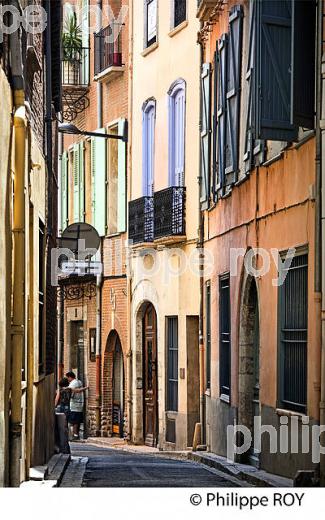 RUELLE DU QUARTIER SAINT-JEAN, VILLE DE  PERPIGNAN,  ROUSSILLON, CATALOGNE . (66F00415.jpg)