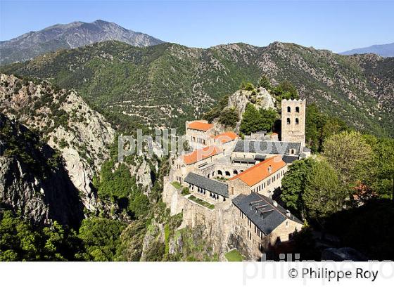 ABBAYE BENEDICTINE  SAINT MARTIN DU CANIGOU, CONFLENT, ROUSSILLON, CATALOGNE, OCCITANIE. (66F00809.jpg)