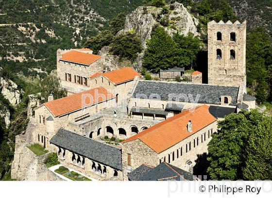 ABBAYE BENEDICTINE  SAINT MARTIN DU CANIGOU, CONFLENT, ROUSSILLON, CATALOGNE, OCCITANIE. (66F00812.jpg)