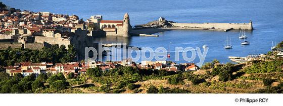 LE VILLAGE FORTIFIE  DE COLLIOURE,  ET LA COTE VERMEILLE, ROUSSILLON, CATALOGNE. (66F02712.jpg)