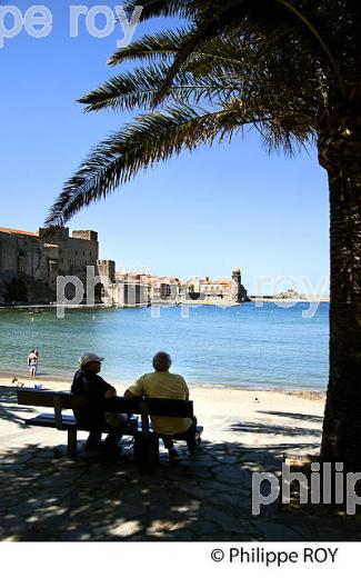 LE VILLAGE FORTIFIE  DE COLLIOURE,  ET LA COTE VERMEILLE, ROUSSILLON, CATALOGNE. (66F02801.jpg)