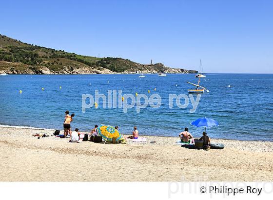 LA PLAGE DE PAULILLES, PORT VENDRES,   COTE VERMEILLE, ROUSSILLON, CATALOGNE. (66F03036.jpg)