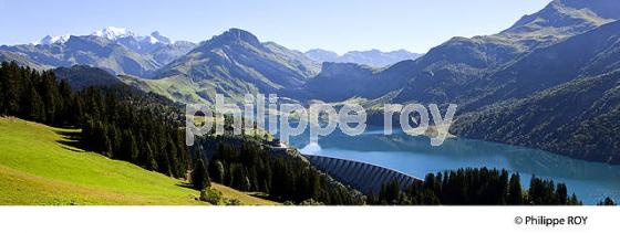 LAC DE ROSELEND, BEAUFORTIN,  ET MONT BLANC, SAVOIE, FRANCE (73F02626.jpg)