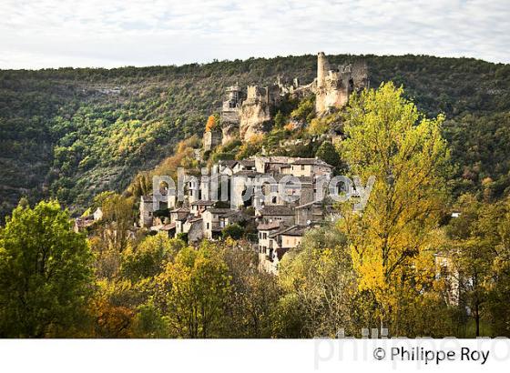 VILLAGE FORTIFIE DE PENNE, VALLEE DE L' AVEYRON, TARN. (81F02513.jpg)