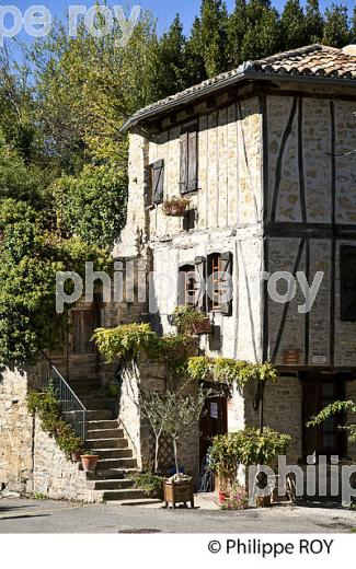 VILLAGE FORTIFIE DE PENNE, VALLEE DE L' AVEYRON, TARN. (81F02531.jpg)