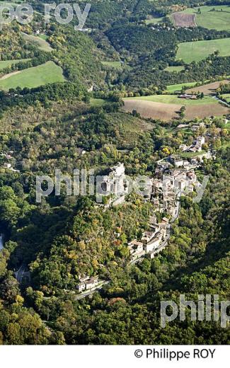 VILLAGE FORTIFIE DE PENNE, VALLEE DE L' AVEYRON, TARN. (81F02611.jpg)