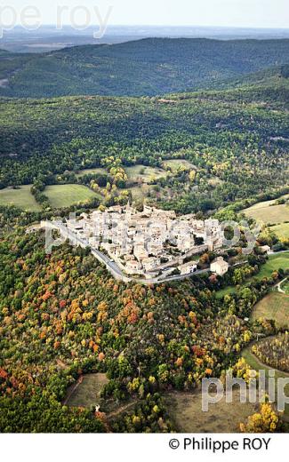 VILLAGE FORTIFIE DE PUYCELSI, VALLEE DE LA VERE, TARN. (81F02614.jpg)
