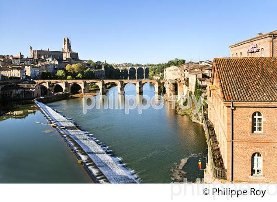 PONT VIEUX  SUR LE TARN , LA CATHEDRALE ET LA VILLE D'  ALBI, TARN. (81F03215.jpg)