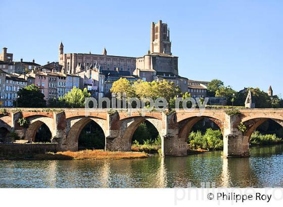 PONT VIEUX  SUR LE TARN , LA CATHEDRALE ET LA VILLE D'  ALBI, TARN. (81F03217.jpg)