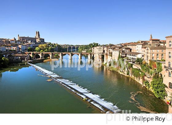 PONT VIEUX  SUR LE TARN , LA CATHEDRALE ET LA VILLE D'  ALBI, TARN. (81F03222.jpg)