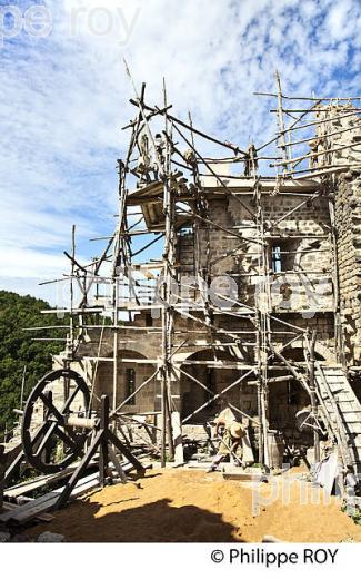 LE CHATEAU MEDIEVAL ET LE VILLAGE FORTIFIE DE PENNE, VALLEE DE L' AVEYRON, TARN. (81F03717.jpg)