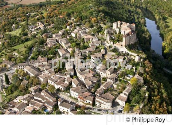 VILLAGE FORTIFIE DE BRUNIQUEL, VALLEE DE L' AVEYRON, TARN-ET-GARONNE. (82F01131.jpg)
