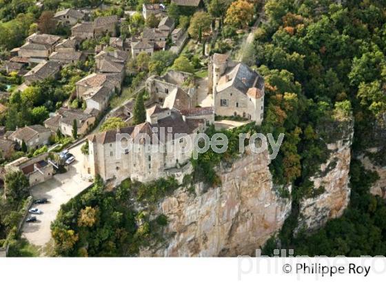 VILLAGE FORTIFIE DE BRUNIQUEL, VALLEE DE L' AVEYRON, TARN-ET-GARONNE. (82F01135.jpg)