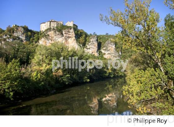 CHATEAU DU VILLAGE FORTIFIE DE BRUNIQUEL, VALLEE DE L' AVEYRON, TARN-ET-GARONNE. (82F01140.jpg)