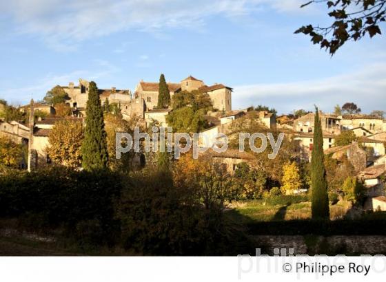 VILLAGE FORTIFIE DE BRUNIQUEL, VALLEE DE L' AVEYRON, TARN-ET-GARONNE. (82F01202.jpg)