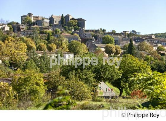 VILLAGE FORTIFIE DE BRUNIQUEL, VALLEE DE L' AVEYRON, TARN-ET-GARONNE. (82F01203.jpg)