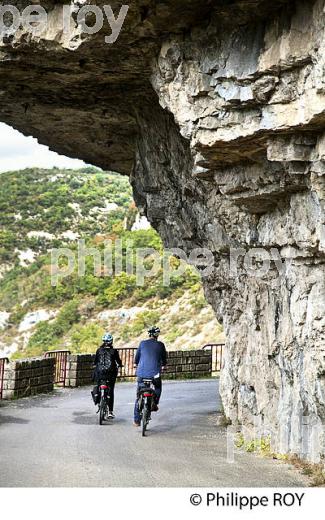 CYCLISTE,  GORGES  DE L' AVEYRON, SAINT-ANTONIN-NOBLE-VAL, TARN ET GARONNE. (82F01426.jpg)