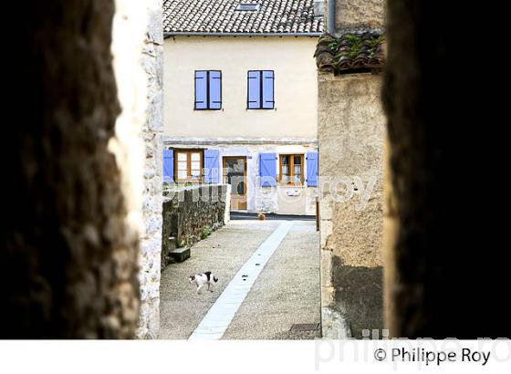 VILLAGE MEDIEVAL  DE MONTRICOUX, VALLEE DE L' AVEYRON, TARN-ET-GARONNE. (82F01519.jpg)