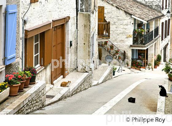 LE  VILLAGE MEDIEVAL DE MONTAIGU-DE-QUERCY, QUERCY BLANC, TARN-ET-GARONNE. (82F02114.jpg)