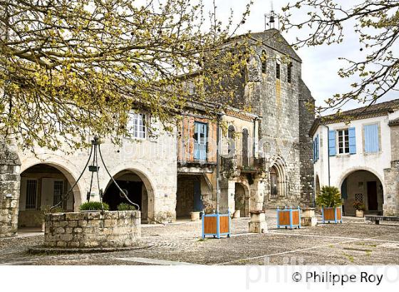VILLAGE FORTIFIE DE CASTELSAGRAT, BASTIDE DE GASCOGNE, TARN  ET GARONNE. (82F02208.jpg)