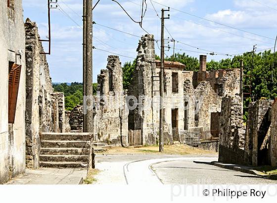 ORADOUR SUR GLANE, VILLAGE MARTYR, HAUTE-VIENNE, LIMOUSIN. (87F01310.jpg)