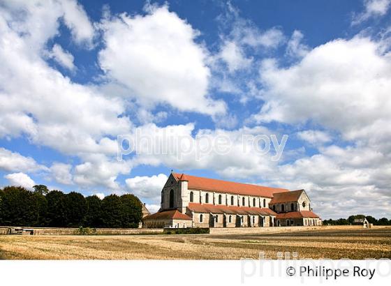 EGLISE ROMANE DE  L'ABBAYE DE PONTIGNY, CANAL DE BOURGOGNE, YONNE, BOURGOGNE. (89F01131.jpg)