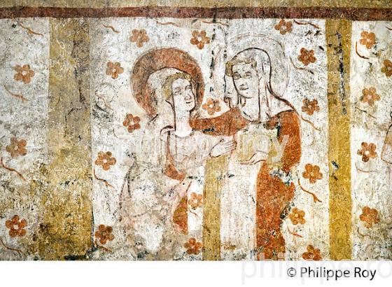 FRESQUE A L' OCRE, EGLISE DE MOUTIERS EN PUISAYE, LA PUISAYE , YONNE, BOURGOGNE. (89F01828.jpg)