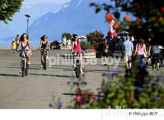 CYCLOTOURISME, OUCHY, LAUSANNE, LAC LEMAN, SUISSE (CH001405.jpg)