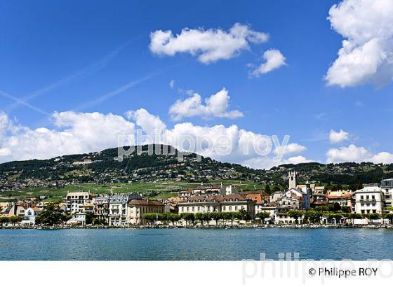 PANORAMA, VILLE DE VEVEY, LAC LEMAN, SUISSE (CH001815.jpg)
