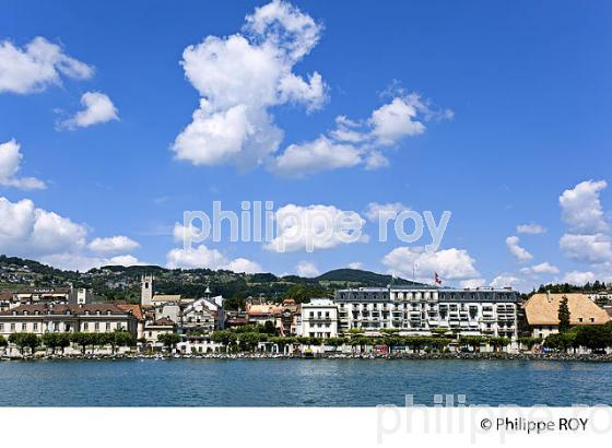 PANORAMA, VILLE DE VEVEY, LAC LEMAN, SUISSE (CH001816.jpg)