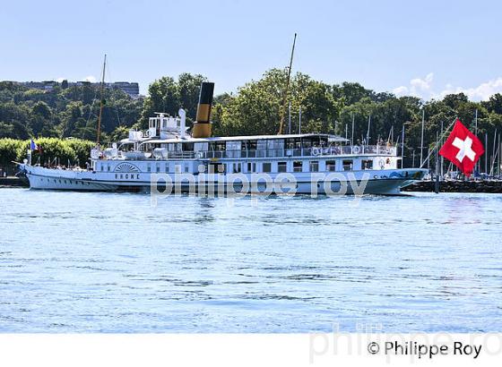 BATEAU D' EXCURSION,  VILLE DE GENEVE, LAC LEMAN, SUISSE. (CH002718.jpg)