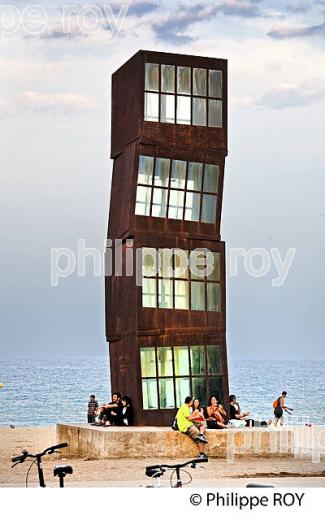 SCULPTURE ESTEL FERIT, PLAGE SANT MIQUEL,  QUARTIER LA BARCELONETA, BARCELONE, CATALOGNE, ESPAGNE. (ES000810.jpg)